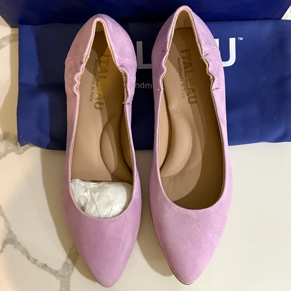 Italeau Purple/Lavender Suede Loafers 38/8